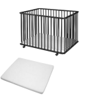 Bebies First Opvouwbare Baby Box Liam Zwart Met Matras