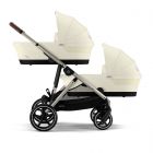 Cybex Tweeling Kinderwagen Gazelle S Taupe Seashell Beige Light Beige