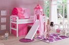 Halfhoogslaper Met Glijbaan Eliyas + Speeltent Met Toren + Enkele Tunnel + Tasjes Hearts