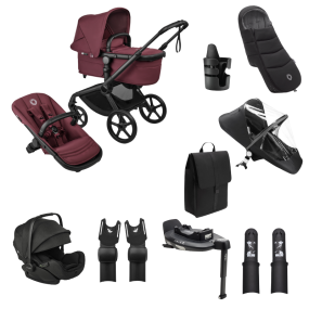 Bugaboo Kinderwagen Fox 5 Renew Ultieme Newborn Bundel Complete Black | Dark Cherry