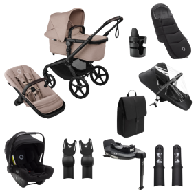 Bugaboo Kinderwagen Fox 5 Renew Ultieme Newborn Bundel Complete Black | Desert Taupe Melange