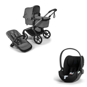 Bugaboo Kinderwagen 3 in 1 Fox 5 Renew Complete Graphite | Moon Grey + Cybex Autostoel Groep 0 Cloud T I Size Sepia Black