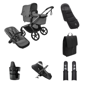 Bugaboo Kinderwagen Fox 5 Renew Essentiële Bundel Complete Graphite | Moon Grey