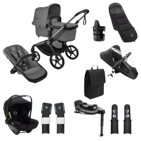 Bugaboo Kinderwagen Fox 5 Renew Ultieme Newborn Bundel Complete Graphite | Moon Grey