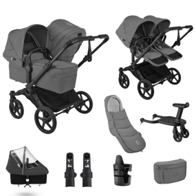 Bugaboo Donkey 6 Duo Essential Bundle Black | Moon Grey