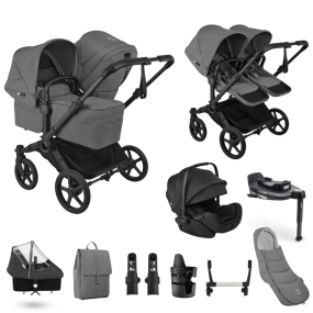 Bugaboo Donkey 6 Duo Ultimate Newborn Bundle Black | Moon Grey