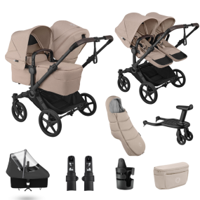 Bugaboo Donkey 6 Duo Essential Bundle Black | Desert Taupe Melange