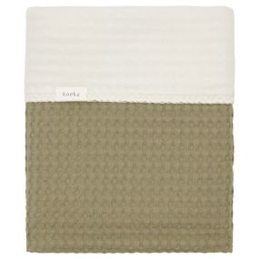 Koeka Ledikantdeken Cotton Fleece Wafel Amsterdam Moss 100x150