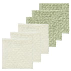 Meyco Baby Popcorn Monddoekjes 6-pack Natural/Soft Olive 30x30cm