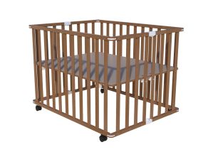 Born Lucky Opvouwbare Baby Box Flip Walnoot