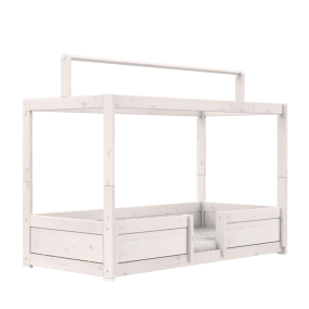 Lifetime 4-in-1 Bed met Dakframe voor Stofdak met Deluxe Lattenbodem Whitewash