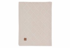 Jollein Wiegdeken 75 x 100 cm Check Knit Oatmeal