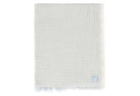 Jollein Deken Wieg 75x100cm Fringe Stripe Sea Green/Ivory GOTS
