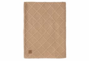 Jollein Ledikantdeken 100 x 150 cm Check Knit Biscuit/Teddy Fleece