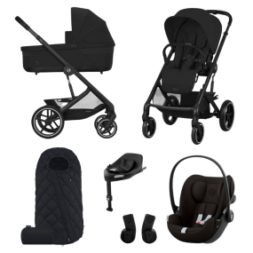 Cybex Kinderwagen 3 in 1 Balios One Box Comfort Moon Black + Voetenzak + Base G