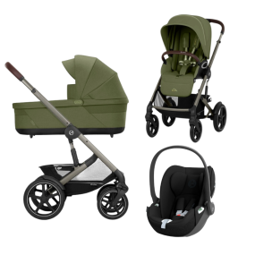 Cybex Kinderwagen 3 In 1 Talos S Lux Moss Green | Khaki Met Cybex Autostoel Cloud T