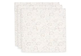 Jollein Hydrofiele Doek Small 70x70cm Elephant Tales - 3 Stuks