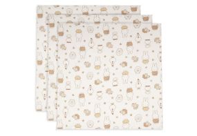 Jollein Hydrofiele Doek Small 70x70cm | Miffy Family Farm | 3 Stuks