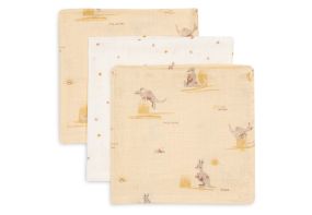 Jollein Hydrofiel Monddoekje 31x31cm | Kangaroots | 3 Stuks