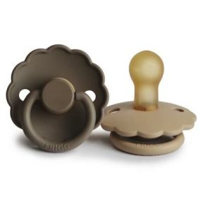 Frigg Daisy Latex Fopspeen Croissant/Portobello 2 Stuks