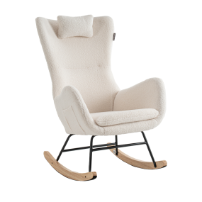 Born Lucky Schommelstoel Teddy Stof Wit