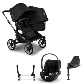 Bugaboo Donkey 5 Duo Kinderwagen 3 In 1 Graphite Midnight Black Met Cybex Cloud T Groep 0 Autostoel + Isofix Base