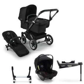 Bugaboo Donkey 5 Mono Kinderwagen 3 In 1 Graphite Midnight Black + Isofix Base