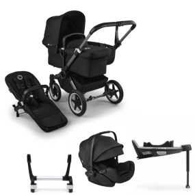 Bugaboo Donkey 5 Mono Kinderwagen 3 In 1 Graphite Midnight Black + Isofix Base