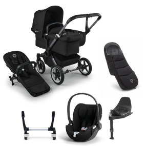 Bugaboo Donkey 5 Mono Kinderwagen 3 In 1 Graphite Midnight Black Met Cybex Cloud T Groep 0 Autostoel + Isofix Base + Voetenzak