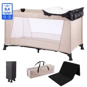Cabino Campingbed Dune & Xtra Care set Zwart + Matras