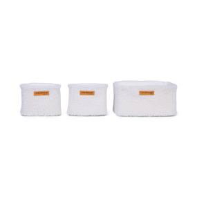 Childhome Set Van 3 Hangmandjes Teddy Ecru