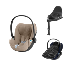 Cybex Autostoel Groep 0 Cloud T I Size Plus Cozy Beige + Cybex Draaibare Base T Black + GRATIS Voetenzak t.w.v. 239,95