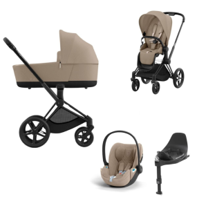 Cybex Priam Kinderwagen 3 In 1 Matt Black Cozy Beige + Isofix base