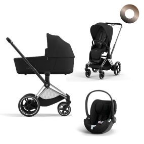 Cybex Priam Kinderwagen 3 In 1 Sepia Black Kies Kleur Frame Met Cybex Autostoel Cloud T