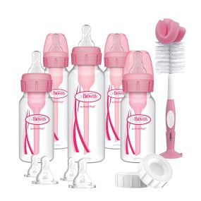 Dr. Brown’s Options+ Anti-colic Bottle Giftset Standaard Halsfles Roze