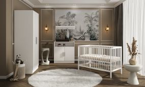 Cabino Babykamer Wit 3 Delig Baby Bed Joep + Commode Texas + Kledingkast Texas
