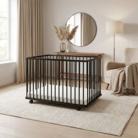 Bebies First Opvouwbare Baby Box Liam Zwart Met Matras