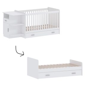 Cabino Meegroei Ledikant Met Lade Sydney Wit 70 x 140 cm