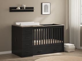 Cabino Combi Ledikant Memphis Zwart Eiken