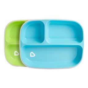 Munchkin Bordjes Met Vak Splash 2-Stuks Groen/Blauw