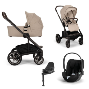 Nuna Kinderwagen 3 in 1 MIXX™ Next Biscotti + Autostoel Cloud T I Size + Cybex Draaibare Base T