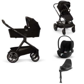 Nuna Kinderwagen 3 in 1 DEMI™ next Caviar + Autostoel Cloud T I Size + Cybex Draaibare Base T