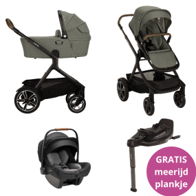 Nuna Kinderwagen 3 in 1 DEMI™ next Pine + Autostoel PIPA™ next + Nuna Base CURV