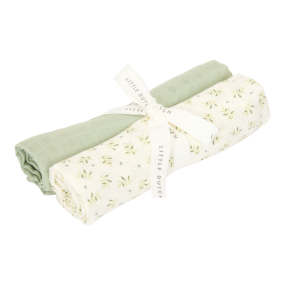 Little Dutch Swaddle Doeken Set Hydrofiel 70x70 Blueberry Leaves/Sage