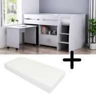 Halfhoogslaper Beau Wit + Matras