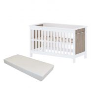 Cabino Baby Bed Met Matras Noël Eiken Wit 60 x 120 cm