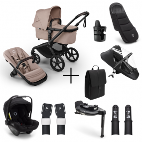 Bugaboo Kinderwagen Fox 5 Renew Ultieme Newborn Bundel Complete Black | Desert Taupe Melange