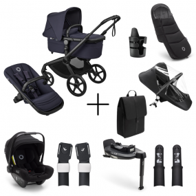 Bugaboo Kinderwagen Fox 5 Renew Ultieme Newborn Bundel Complete Black | Deep Indigo