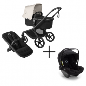 Bugaboo Kinderwagen 3 in 1 Fox 5 Renew Complete Black | Heritage Black Misty White + Bugaboo Autostoel Groep 0 Turtle Air by Nuna Black