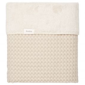 Koeka Ledikantdeken Wafel Teddy Oslo Sand/Pebble 100x150